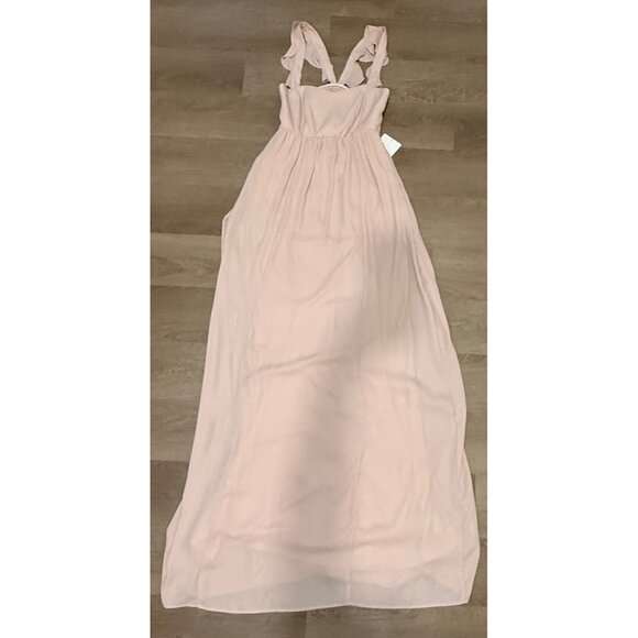 Show Me Your MuMu Dresses & Skirts - NWT Show Me Your Mumu Flowy Light Pink Maxi Dress With Ruffled Straps & Smocked